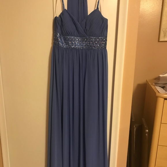 Decode Periwinkle Long Embellished Evening Gown - Picture 1 of 4